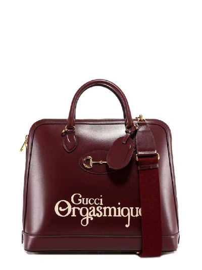 Shop Gucci 1955 Horsebit Tote Bag In Red