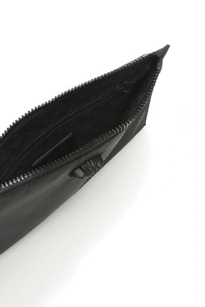 Shop Versace Medusa Head Embellished Clutch Bag In Black