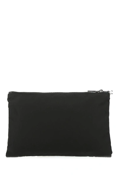 Shop Prada Double Pocket Wrist Band Pouch In Black