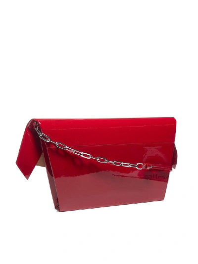 Shop Maison Margiela Snatched Asymmetric Shoulder Bag In Red