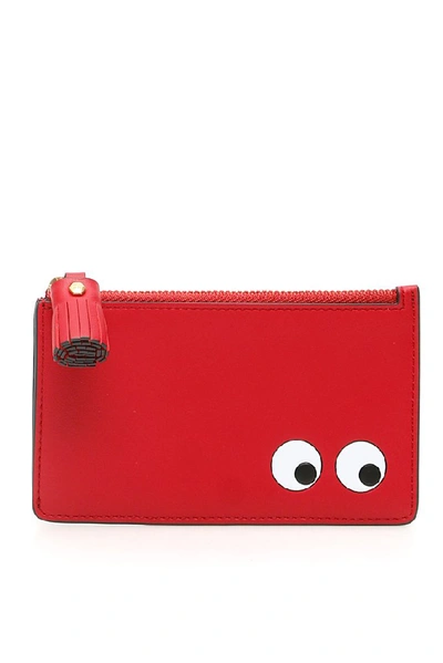 Shop Anya Hindmarch Zipped Eyes Eye Logo Zipped Cardholder In Red