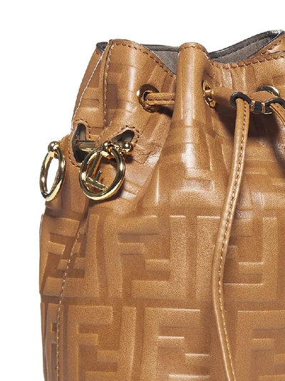 Shop Fendi Mon Tresor Mini Bucket Bag In Brown