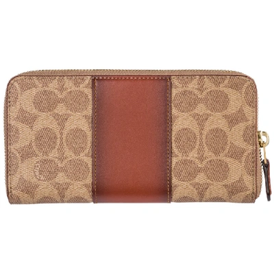 Shop Coach Accordion Zip Around Wallet In Brown