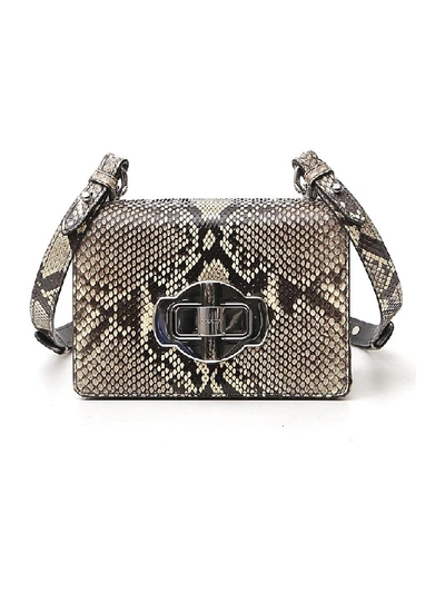 Shop Prada Logo Front Flap Shoulder Bag In Multi