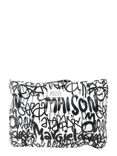 Shop Maison Margiela Graffiti Print Clutch Bag In Multi