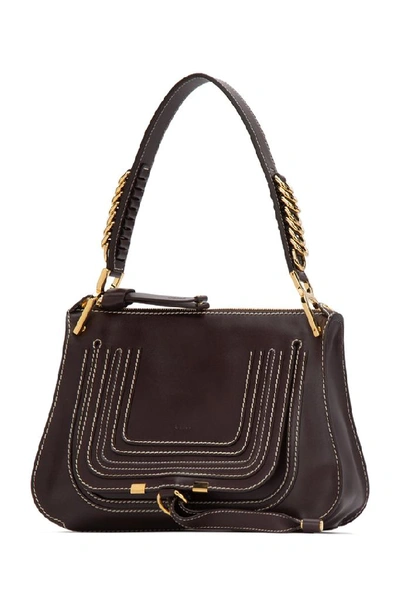 Shop Chloé Marcie Shoulder Bag In Brown
