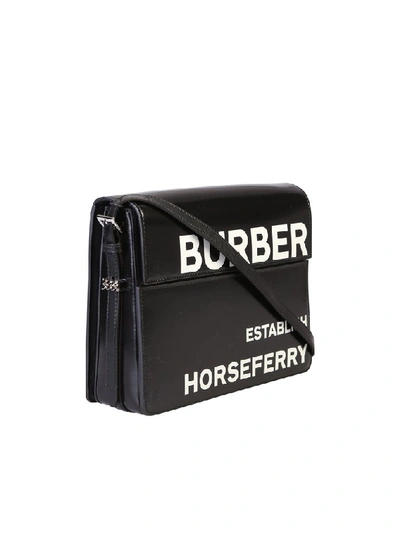 Shop Burberry Large Horseferry Printed Coated Canvas Grace Bag In Black