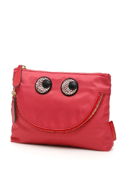 Shop Anya Hindmarch Happy Eyes Pouch In Pink