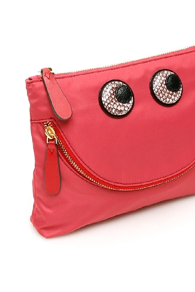 Shop Anya Hindmarch Happy Eyes Pouch In Pink