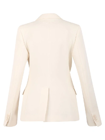 Shop Maison Margiela Stitched Single Breasted Blazer In White