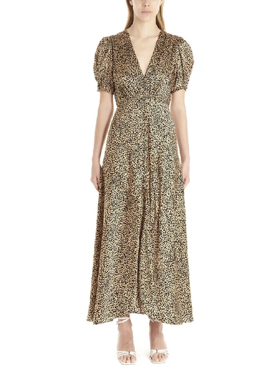 Shop Saloni Lea Leopard Print Dress In Brown