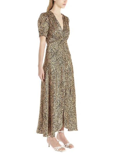 Shop Saloni Lea Leopard Print Dress In Brown