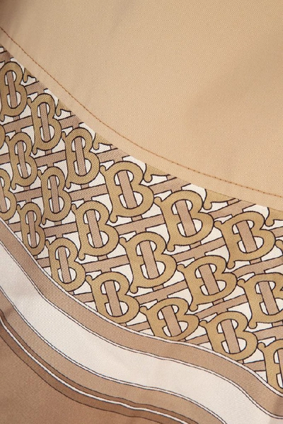 Shop Burberry Monogram Print Silk Panel Car Coat In Beige