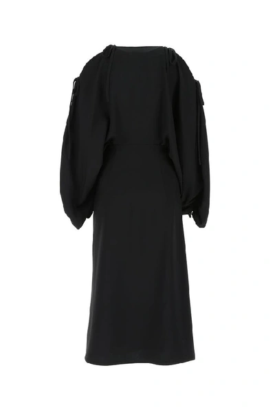 Shop Prada Cold Shoulder Dress In Black