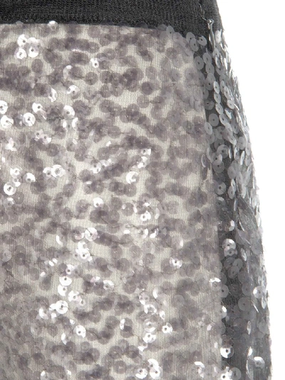 Shop Miu Miu Sequinned Pencil Skirt In Silver