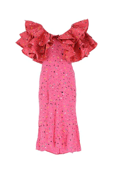 Shop Rotate Birger Christensen Rotate By Birger Christensen Carmen Frill Dress In Pink