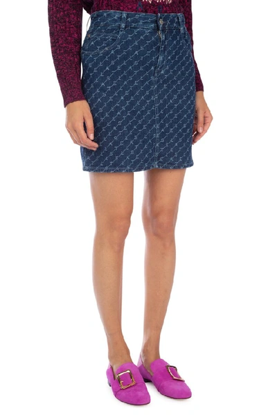 Shop Stella Mccartney All Over Logo Mini Skirt In Multi