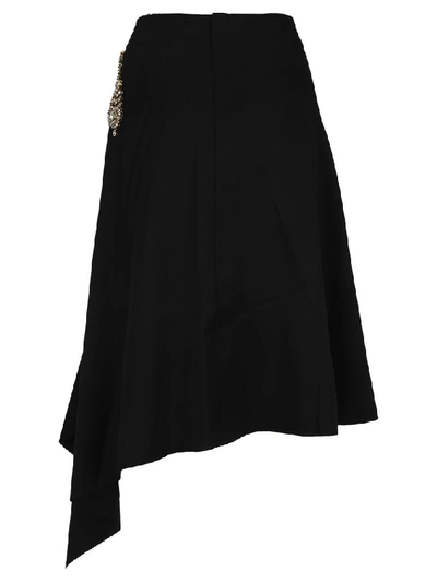 Shop Jw Anderson Embellished Asymmetric Skirt In Black