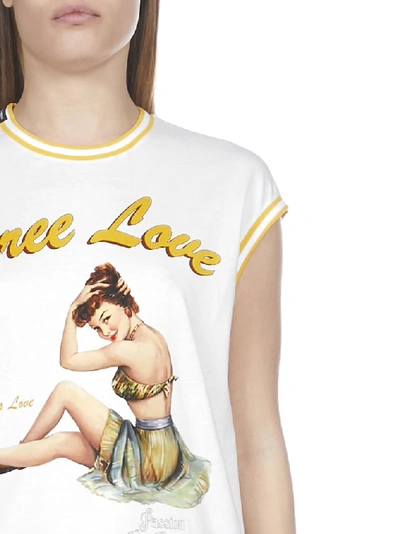 Shop Dolce & Gabbana Free Love Print Sleeveless Top In White