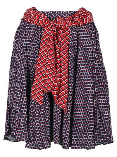 Shop Kenzo Paneled Flared Skirt In Multi