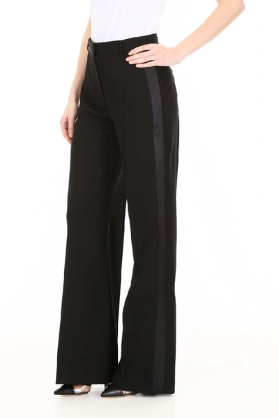 Shop Burberry Wide Leg Pants In Black