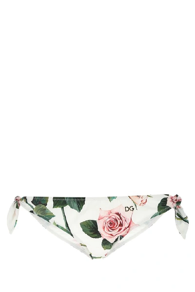 Shop Dolce & Gabbana Floral Print Bikini Bottom In Multi
