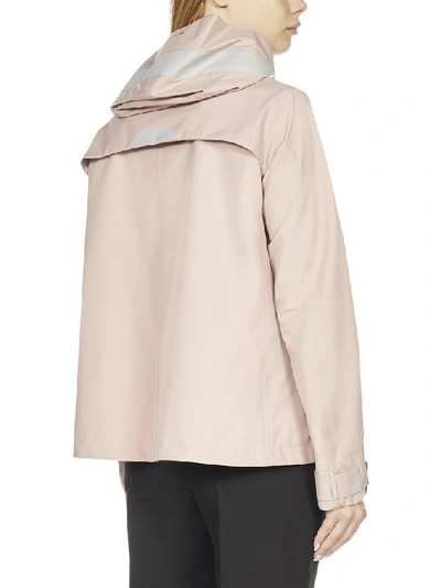 Shop Herno Zipped Hooded Rain Jacket In Pink