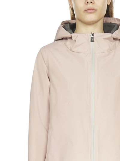 Shop Herno Zipped Hooded Rain Jacket In Pink