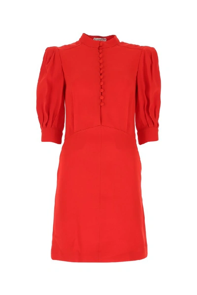 Shop Givenchy Puff Sleeve Mini Dress In Red