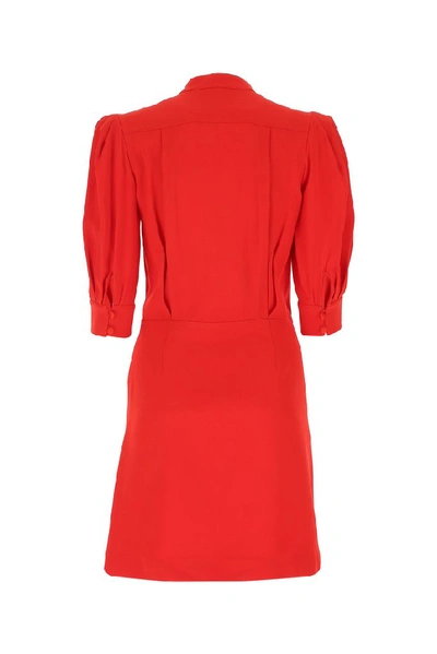 Shop Givenchy Puff Sleeve Mini Dress In Red