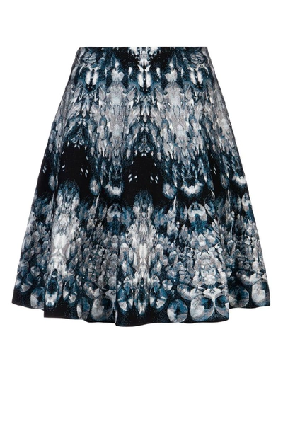 Shop Alexander Mcqueen Crystal Patterned Mini Skirt In Blue