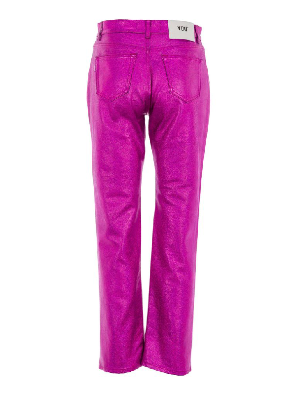 pink bootcut jeans