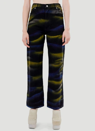 Eckhaus Latta High-waist Tie-dye Wide-leg Jeans In Black | ModeSens