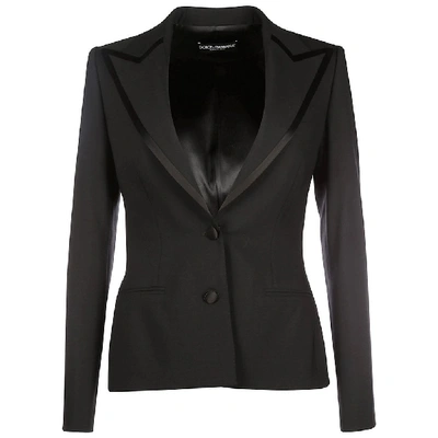 Shop Dolce & Gabbana Trim Detail Tailored Blazer In Black