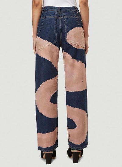 Shop Eckhaus Latta Chemtrail Wide Leg Jeans In Blue