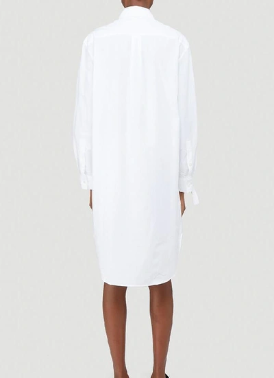 Shop Jw Anderson Gathered Sleeve Shirt Dress In White
