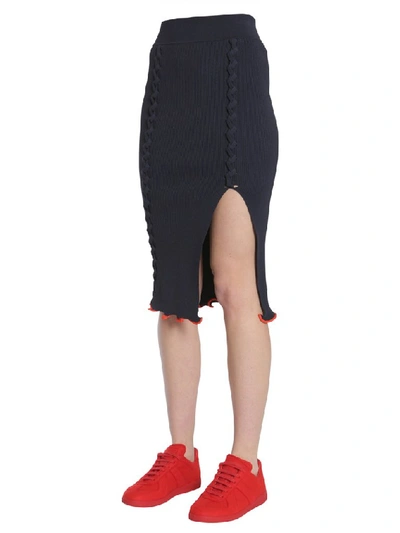 Shop Opening Ceremony Ribbed Midi Skirt In Blue