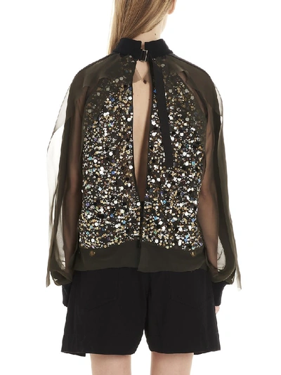 Shop Sacai Sequinned Top In Multi