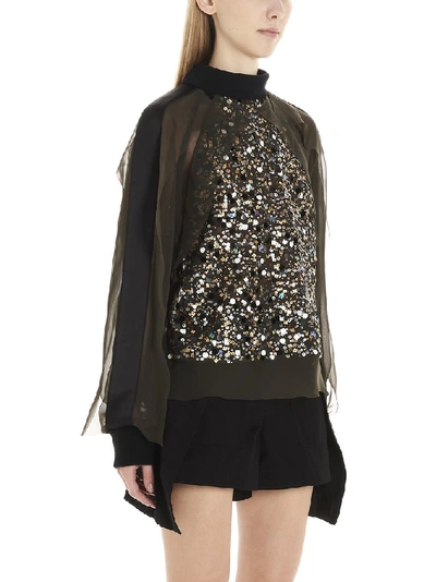 Shop Sacai Sequinned Top In Multi