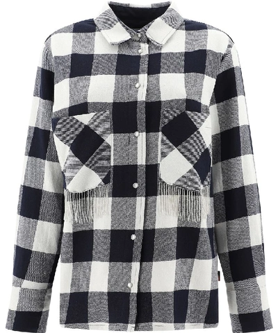 Shop Woolrich Fringe Detail Check Shirt In Multi