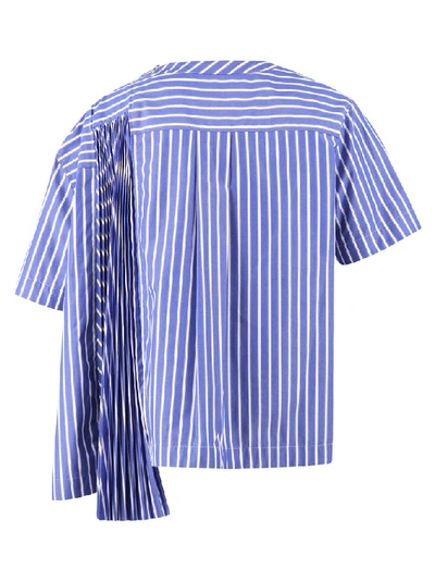 Shop Sacai Striped Blouse In Blue
