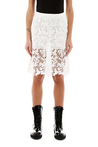 Shop Sacai Layered Lace Shorts In White