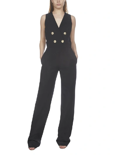 Shop Balmain Tailored Jumpsuit In Black