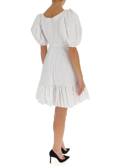 Shop Alexander Mcqueen Puff Sleeve Flared Dress In White