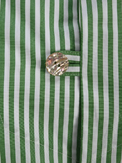Shop Kenzo Logo Striped Shirt In Green
