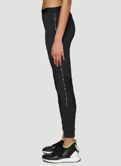 Shop Adidas By Stella Mccartney Mesh Panel Running Leggings In Black