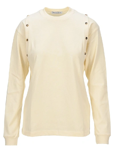 Shop Jw Anderson Button Detail Long In Beige