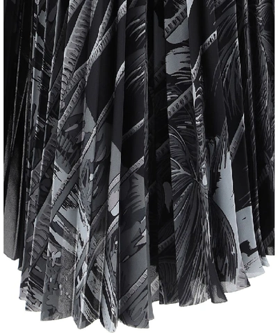 Shop Sacai Pleated Midi Skirt In Black