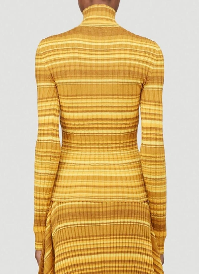 Shop Jw Anderson Striped Knit Sweater In Yellow