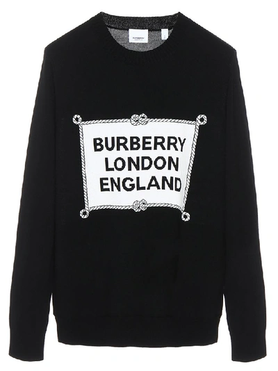 Shop Burberry Rigging Intarsia Sweater In Black